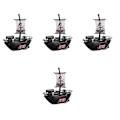 Miniatyrbild 2 av 3: 4 st Pool Piratbåt Leksak Piratskepp Leksak Badbåt Leksak Födelsedagspresent För Barn 4 st 16,5x15,3cm