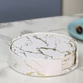 Miniatyrbillede 4 af 4: 6-pak Coasters PU Læder Guld Marmor Hvid Hvid Hvid