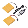 Miniatyrbild 1 av 5: 2 st 4,8V 700mAh Ni-Cd AA Batteripack Uppladdningsbart SM-2P Kontakt för RC Bil Leksaker NY DB