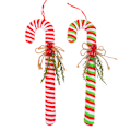 Pikkukuva 2 / 5: 2 kpl Candy Cane -koristeet, juhlapyhien raidallinen pieni puukoriste, punainen ja valkoinen Candy Cane -joulukoriste