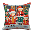 Miniatyrbillede 2 af 5: 5 stk. Glædelig Jul Dekorative Pudebetræk Hjem Stue Seng Sofa Bil Kvadrat 18 x 18 Tommer