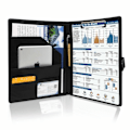 Miniatyrbillede 1 af 5: A4 Magnetisk Konferencemappe Klipbord med Opbevaringsmappe Padfolio PU Læder Interview Dokument Organizer