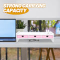 Miniatyrbillede 2 af 5: Pink opbevaringshylde Monitor Stand til skrivebord - som kan hjælpe dig med at opgradere din computerskærm og hjælpe med at opbevare varer