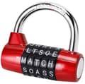 Gym Locker Lock, 5 Letter Combination Padlock, Waterproof Security Password Lock (Red)