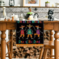 Miniatyrbild 2 av 5: 13 x 72 Tums Skelettbord, Dekorerat Dödsdagskökbord för Inomhus- och Utomhusfamiljesammankomster