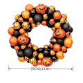 Pikkukuva 5 / 5: Oranssi ja musta kranssi, kurpitsakranssi, puukukkien kranssi, keinokukkien kranssi, Halloween-kranssi