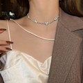 Pikkukuva 4 / 5: Bohemian Butterfly Choker -kaulakoru Timanttikoristeinen Käärmeluu Ketjukaulakoru Hyönteinen Boho Prom Party Festival Asusteet