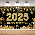 Pikkukuva 4 / 5: Onnellinen Uusi Vuosi Tausta 2025 Uudenvuodenaaton Taustat Uudenvuoden Juhlat Koristeet Banner Onnen Tausta Fotostudio Rekvisiitta
