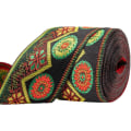 Pikkukuva 1 / 5: 7m Kukallinen Kirjonta Jacquard Nauha Vintage Kudottu Reuna Koristeluun Käsityötarvikkeet, Punainen, 5cm Leveä