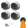 Round Self-Adhesive Towel Hangers for Kitchen, Towels and Dishcloths, Grey, 4-Pack
