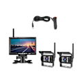 Miniatyrbillede 1 af 5: 7-tommers Trådløs Monitor Vandtæt Køretøj 2 Bakkamera Kit TFT LCD Monitor Parkeringshjælp til Bus Autocamper Lastbil Campingvogn - Perfekt