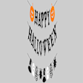 Pikkukuva 1 / 5: Halloween-kurpitsalippu koristeluun, Onnellinen Halloween-kranssilippu seinälle, oviaukkoihin, sisä- ja ulkokäyttöön, takkaan