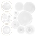 Miniatyrbilde 3 av 4: 8 stk Miniatyr Servise Tiny House Servise Mini Kanne Plate Boller Leke Tiny House OrnamenterTranspa Transparent 4.1x0.6cm