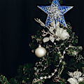 Miniatyrbild 4 av 5: Julgransstjärna Topp Glittrande Julgransstjärna Topp Ihålig Julstjärna Dekoration Ornament Heminredning Silverblå