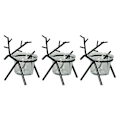 Miniatyrbilde 1 av 2: 3 stk. Glass Menorah Bryllupslysestake Julegaver Julebord Lyskopp Midtstykke Svart 13X10cm