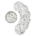Miniatyrbild 3 av 4: 6-pack Coasters i PU-läder Guld Marmor Vit Vit Vit