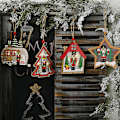 Miniatyrbillede 3 af 5: Træsoldater med LED-lys Julepynt Hængende Juletræspynt Hjemmesammenkomst NytårsgaveD