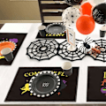 Pikkukuva 2 / 5: Halloween-pöytäliinat ruokapöytään, Noitat  Put a Spell on You -pöytäliinat Rustic Washable Dinner Mats Set of