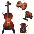 Miniatyrbild 5 av 5: Miniatyrviolin, Trämodell Av Miniviolin Med Stativ För Musiker Hem Kontor Butiksdekoration Present