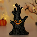 Miniatyrbilde 1 av 5: Halloween Tre-ansikt LED Lysende Gresskarlampe Halloween Dekorasjonslys Stearinlys Lampe Spøkelsestre-stubbe Figurer