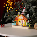 Miniatyrbillede 4 af 5: Julelys Lille Hus Julemand Dukke Figur Hut LED Lys Julepynt