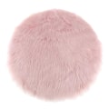 Miniatyrbilde 1 av 4: 2 stk Runde Vinter Kunstig Pels Saueskinn Pluss Matte Seteputer Stolputer Seteputer Rosa 35cm