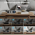 Miniatyrbild 4 av 5: Digital spegelväckarklocka, LED digital klocka, stor display för tid/temperatur/fuktighet, 40 ringsignaler, USB-laddning, svart väckarklocka