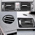Miniatyrbild 5 av 5: 5 st Kolfiber Inredning Center Console Instrumentbräda Luftventil Utloppsskydd Trim Kompatibel Med C-klass W204 200