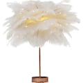 Miniatyrbilde 3 av 5: Hvit Fjær Bordlampe med Plugg Moderne Fjærlampe Nattbordlampe for Soverom Nattbordlampe Skrivebord Nattlys