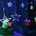 Miniatyrbilde 1 av 5: Julevinduelykter Batteridrevne Stjernelys, 8 Lysmoduser Med Fjernkontroll Hengende Julelys For Romfest Jul Thanksgiving Ind