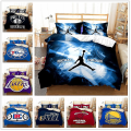Miniatyrbild 2 av 2: Basketboll Lag Digital 3D Hemtextil Tredelad Täcke Set Hemtextil Sängkläder 220x240cm