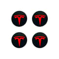 Miniatyrbillede 4 af 4: Velegnet til Tesla Model 3 hjulkapsel logo - sort sort etiket (mat) (fire pakker)-FM-