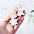 Miniatyrbillede 5 af 5: 100 stk. Mini Lønneblad Træ DIY Håndværk Udsnit Træ Lønneblad Formet Ufærdige Træpynt til DIY