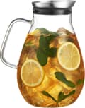 Miniatyrbillede 1 af 5: 2500 ml glaskande med låg, smuk letvægtskaraffel med håndtag perfekt til kolde dage