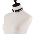 Miniatyrbillede 5 af 5: Sort justerbar elastisk PU læder Punk Gotisk til kvinder og piger meget sikker og nem at bære (33cm~39cm)