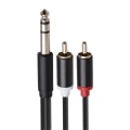 Pikkukuva 2 / 5: 6,35 mm - 2RCA-kaapeli RCA-kaapeli 6,35 mm 1/4 tuuman uros - 2 RCA-uros stereokaiutinsovitin Y-jakaja R