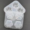 Miniatyrbillede 4 af 5: Pakke med 2 Kattepoteform Epoxyforme, Spejl- og Mat Finish Overflade Sød Kattefodsaftryk Resin Støbning Silikoneform