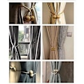 Miniatyrbillede 3 af 3: Vindue Gardin Tiebacks Clips Vs Stærke Magnetiske Tie Band Hjem Kontor Dekorative Draperier Væve Holdbacks Holdere Europæisk Stil 1 Par Lys Grå