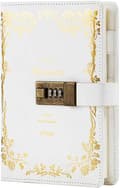 Miniatyrbild 1 av 5: Lockable Leather Diary Journal Notebook Vintage Lock Planner Agenda Personal Diary White