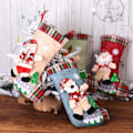 Miniatyrbild 3 av 5: Stor Julstrumpa Julstrumpa Ornament 16 Tum Santa Snögubbe Rensa Strumpan Presentpåse för Semester Heminredning Rag Snögubbe