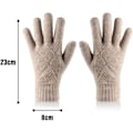 Miniatyrbillede 3 af 5: Vinterhandsker til kvinder Touchscreen Dobbeltlags Elastisk Termisk Strikket Foring Varme Handsker til Koldt Vejr