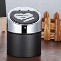Miniatyrbild 1 av 5: Rökfria Metall Askostrar i Stål för Cigaretter Cigarrer med Täckande Rostfritt Trycklock Bärbar Vindtät Askopp Hink för Hem Bord (Stor)