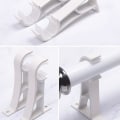 Miniatyrbilde 3 av 5: 2 stk Gardinstangsbraketter, Aluminiumlegering Enkelt Gardinstangbrakett, Stangholder Med Utvidelseskontakt, Takgardinstangsbrakett For 28mm, Hvit
