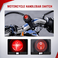Miniatyrbilde 4 av 5: Motorsykkel Styrebryter Plug and Play 12V ATV Styrelys Bryter Trykknapp PÅ AV Brytere Passer 7/8\" Styre (22mm)