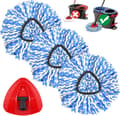 H2PrO mopphuvuden med snurrande moppbas kompatibel med Vileda H2Pro RinseClean moppbytespåfyllningar 3-pack mikrofibermoppdukar och 1