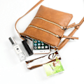 Miniatyrbillede 3 af 5: PU Læder Crossbody Mobiltelefon Skuldertaske Pose Til Etui Håndtaske Pung Pengepung Vandmelon Rød