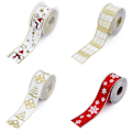 Miniatyrbillede 4 af 5: 10m Trådforbundet Julebånd Polyester Transparent Glitter Farverige Snefnug DIY Håndværk Grøn