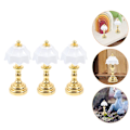 Miniatyrbillede 5 af 5: 3 stk. Miniature Bordlampe Ornamenter Mini Hus Bordlampe Modeller Falsk Lys Dekorationer 4X2CM