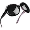 Pikkukuva 1 / 5: SDIGV Polarisoidut aurinkolasit naisille, trendikkäät ylisuuret suuret ajoaurinkolasit naisille, UV-suojaavat suuret aurinkolasit Shades d black Purple Grey