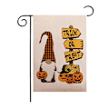 Pikkukuva 1 / 5: Halloween-lippu Gnome-kasvottomalla nukella Kurpitsa Puutarhalippu Maalaistalon Lomapuutarha Piha Parveke Ikkuna Koristelu Tyyli 9